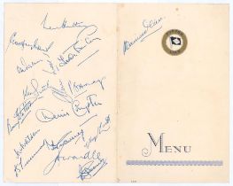 M.C.C. tour of the West Indies 1953/54. Fyffes Line ‘S.S. Ariguani’ official dinner menu with