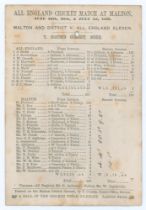 ‘All England Cricket Match at Malton. Malton and District v. All England Eleven’ 1868. Early