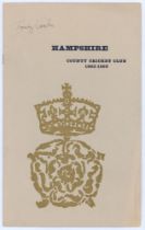 ‘Hampshire County Cricket Club 1863-1963’. Limited edition booklet produced for the The Centenary