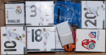 Real Madrid, Barcelona and Spanish football c. 2000s. Three boxes containing a large quantity of