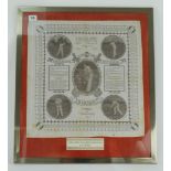 ‘England’s Champion Batsman. J.B. Hobbs. Surrey & England XI’ 1922. Large linen handkerchief with