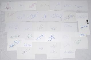 Pakistan cricketers 1950s- 2000s. Thirty six white cards, each individually signed by a Pakistan