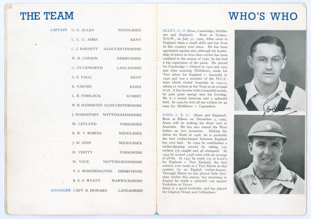 M.C.C. tour of Australia 1936/37. Official Orient Line S.S. Orion official brochure for the M.C.C. - Image 3 of 6