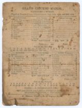 ‘Grand Cricket Match. Yorkshire v. Sussex’ 1873. Early original scorecard for the match played at