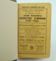 Wisden Cricketers’ Almanack 1930 and 1931. 67th & 68th editions. Bound in dark green boards, with