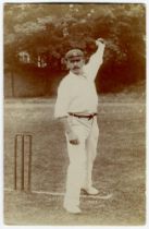 George Rubens Cox. Sussex 1895-1928. Sepia real photograph postcard of Cox wearing Sussex cap in