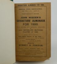 Wisden Cricketers’ Almanack 1900. 37th edition. Original paper wrappers, bound in green boards, with