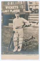 Robert ‘Bobby’ Abel. Surrey & England 1881-1904. Early sepia real photograph postcard of Abel