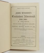 Wisden Cricketers’ Almanack 1886. 23rd edition. Bound in maroon boards, lacking original paper