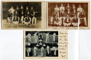 Yorkshire 1902, 1903 and 1905. Three team postcards, two sepia, one mono, one real photograph and