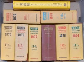 Wisden Cricketers’ Almanack 1972 to 1979. Original hardback editions with dustwrapper, with the