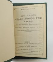 Wisden Cricketers’ Almanack 1884. 21st edition. Bound in dark green boards, lacking original paper