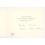 Len Hutton. Original Christmas card from the Hutton family from their home in Pudsey. Signed in