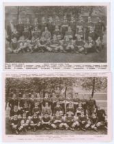 Rugby Union. South African tour to Europe 1906/07. Two original mono real photograph postcards of