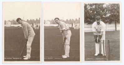 Northamptonshire C.C.C. c.1910. Three rarer mono real photograph postcards of Northamptonshire