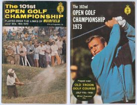 Open Golf Championship 1972 and 1973. Two official programmes for the 101st Championship held at