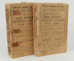 Wisden Cricketers’ Almanack 1890 and 1891. 27th & 28th editions. Original paper wrappers. Both