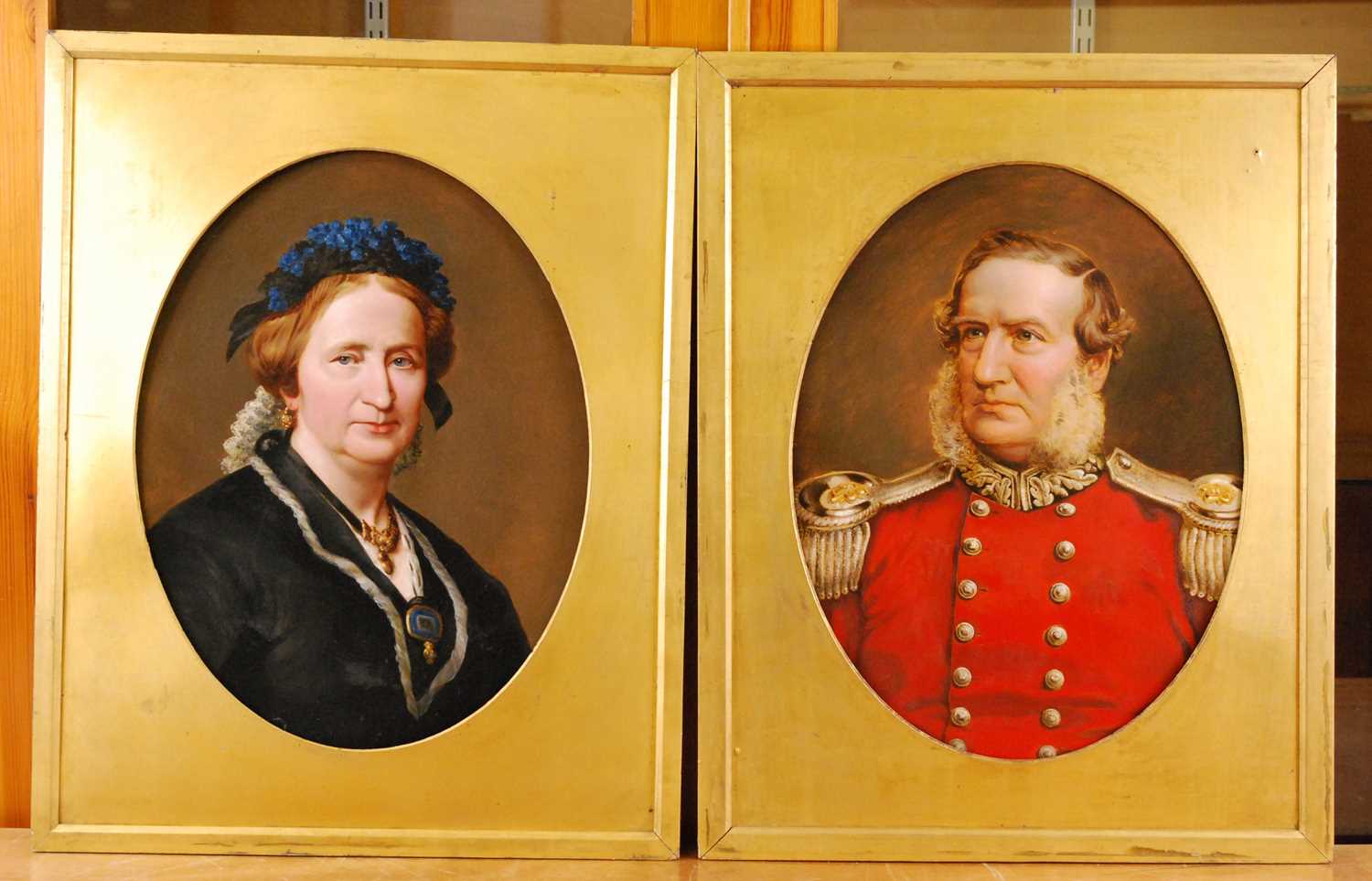 Late 19th century English school - Pair; half-length portraits, probably being members of the - Image 2 of 5