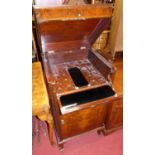 A 1930s figured walnut cross and feather banded hinge top drinks cabinet, with lower cupboard