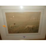 F Masson - Hunting hounds, watercolour, signed lower left, 21 x 31cmSome light fading.Light foxing