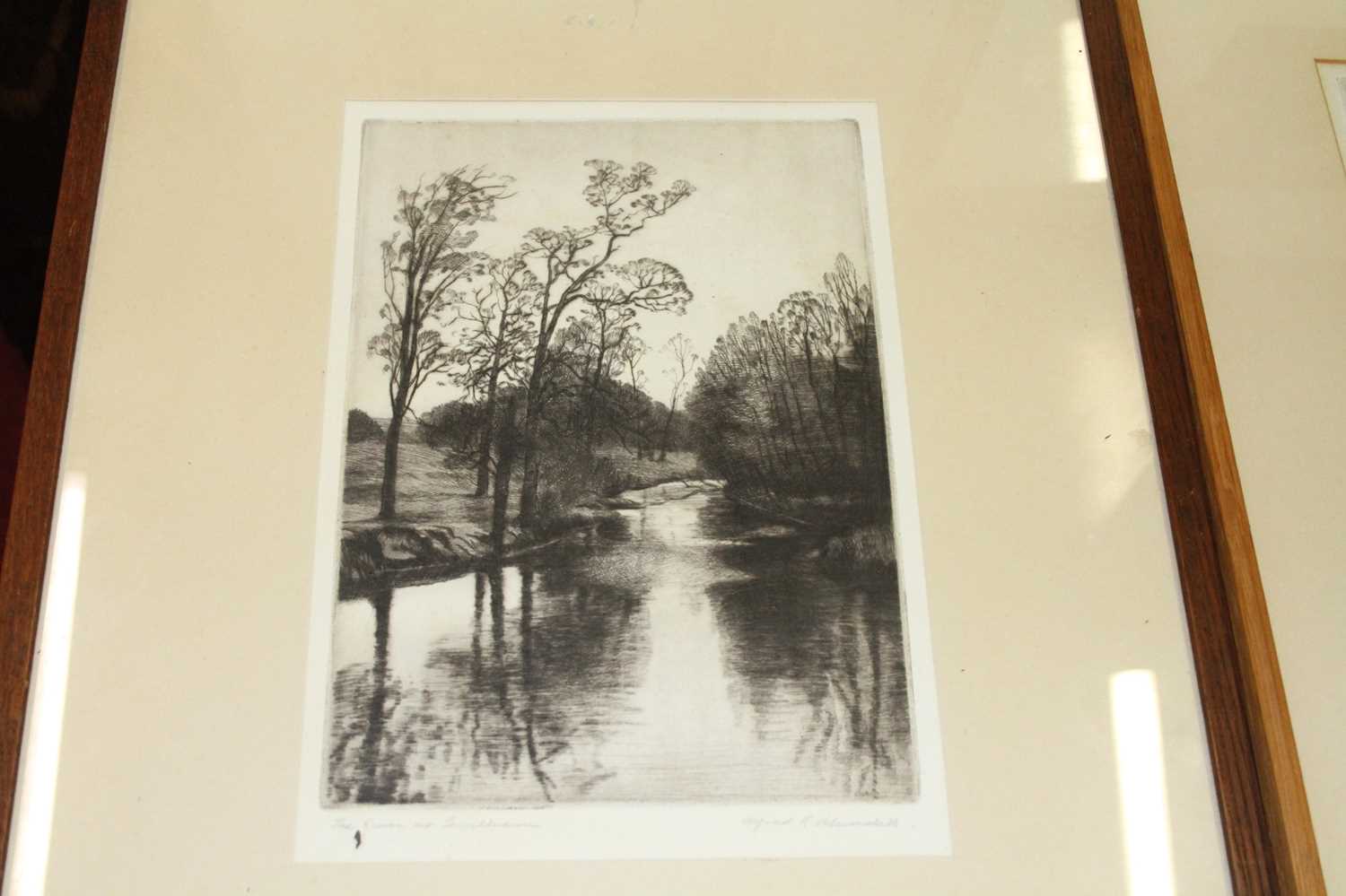 Alfred Blundell (1883-1968) - The river at Earlham, etching, signed and titled in pencil to the - Image 4 of 5