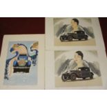 Daniel Lebier (b.1941) - Studies of vintage motorcars, five limited edition colour lithographs, each