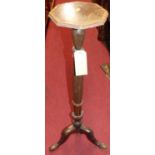 An early 20th century mahogany fluted plant stand with octagonal top, height 109cm