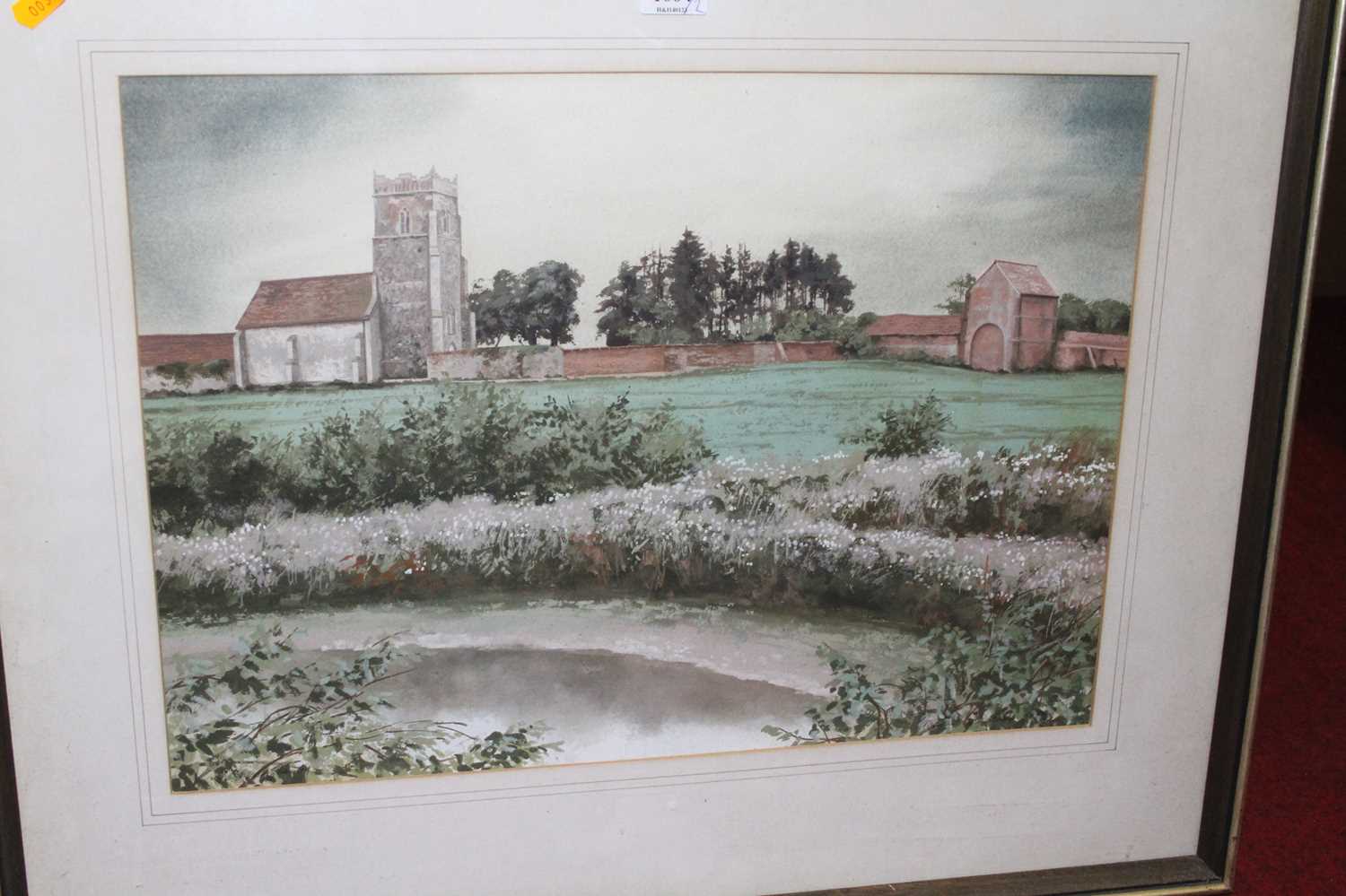 Michael de Rochers (b.1938) - A Suffolk Church, gouache, signed and dated lower right '75, - Image 4 of 5