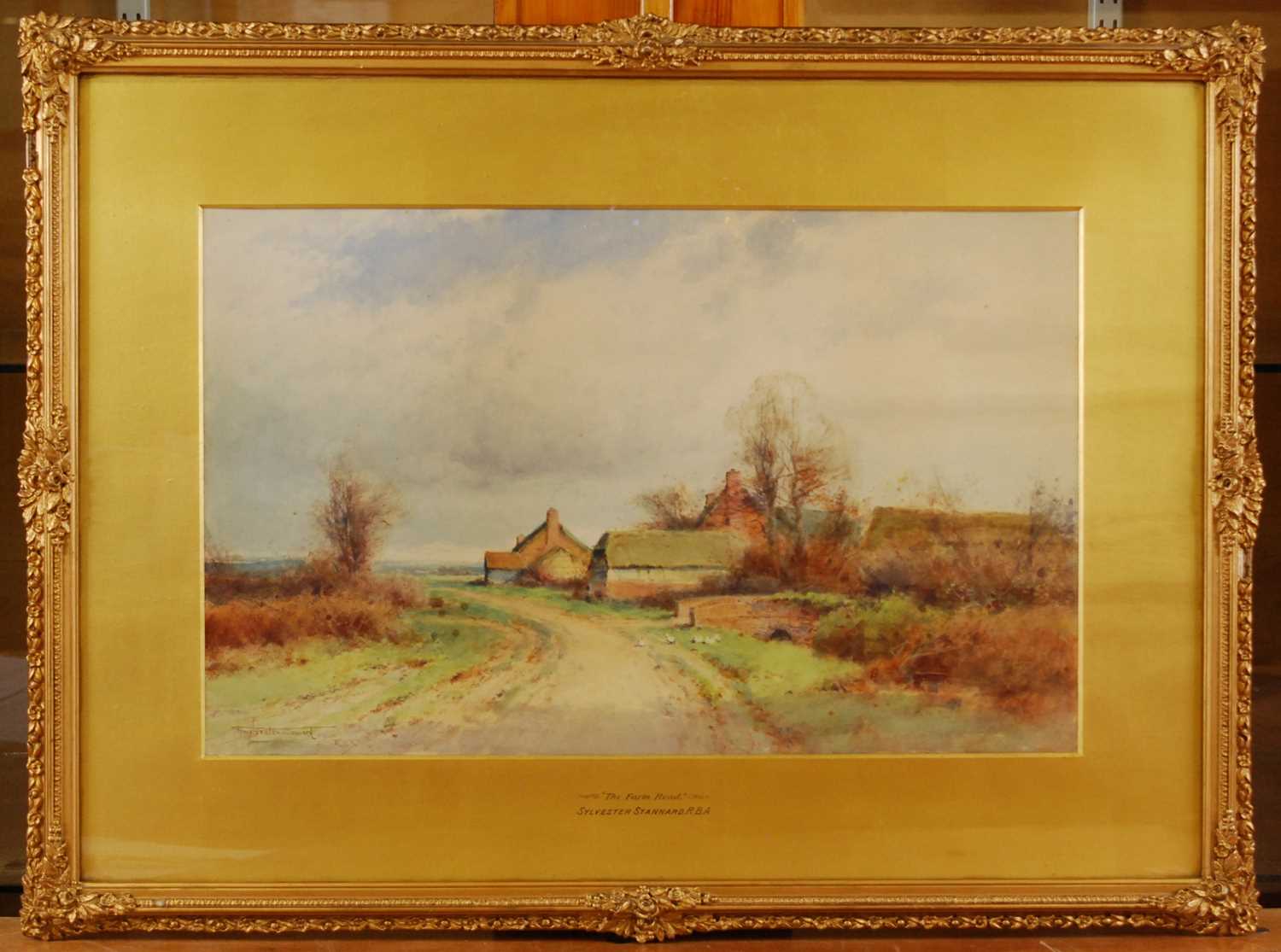 Henry John Sylvester Stannard (1870-1951) - The farm road, watercolour, signed lower left, 34 x - Image 2 of 4