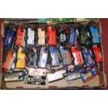 Two trays of mixed unboxed and loose Corgi Classics and similar modern release diecast vehicles