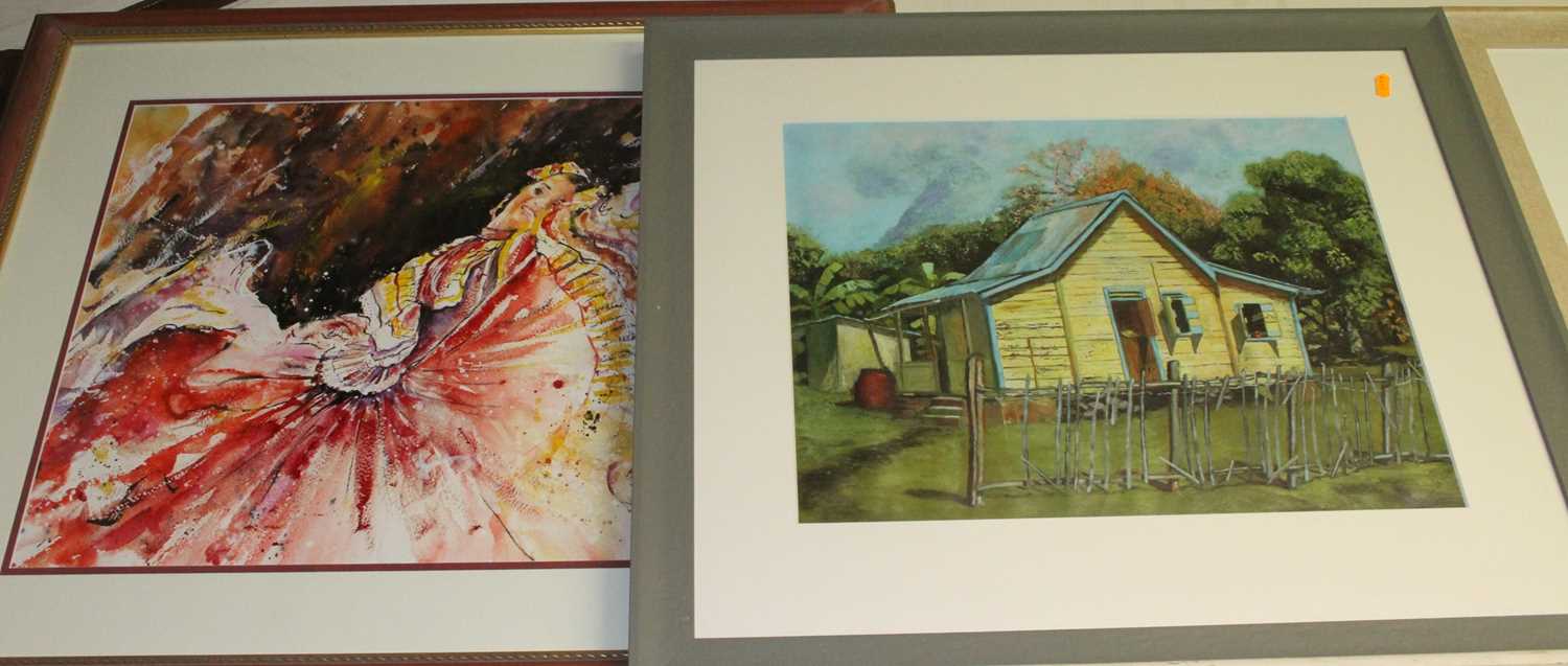 Mark Andrew Allen - lithograph, Mary Blackwell - Soufrieve Waterfront, lithograph, and three - Image 2 of 3