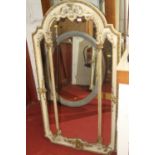 A late 19th century Continental giltwood and gesso mirror, 144 x 78cm