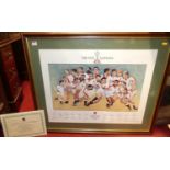 Michael Grimsdale - England Grand Slam Champions 1995, limited edition lithograph signed by the