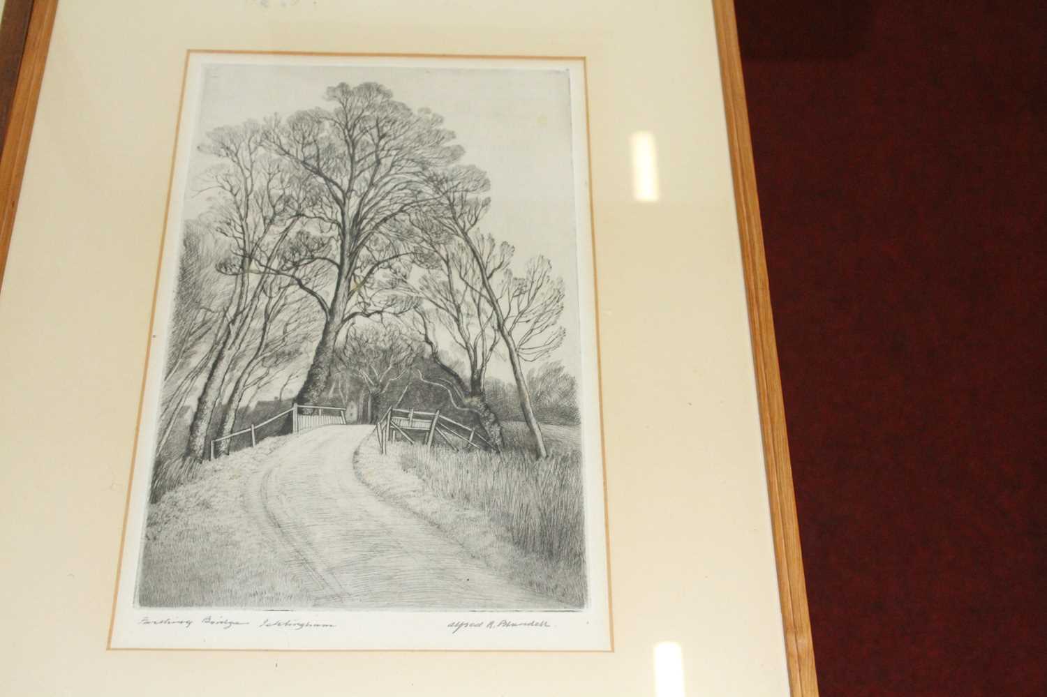 Alfred Blundell (1883-1968) - The river at Earlham, etching, signed and titled in pencil to the - Image 5 of 5