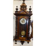 A circa 1900 Vienna walnut regulator clock, h.100cmSome light marks but very good condition