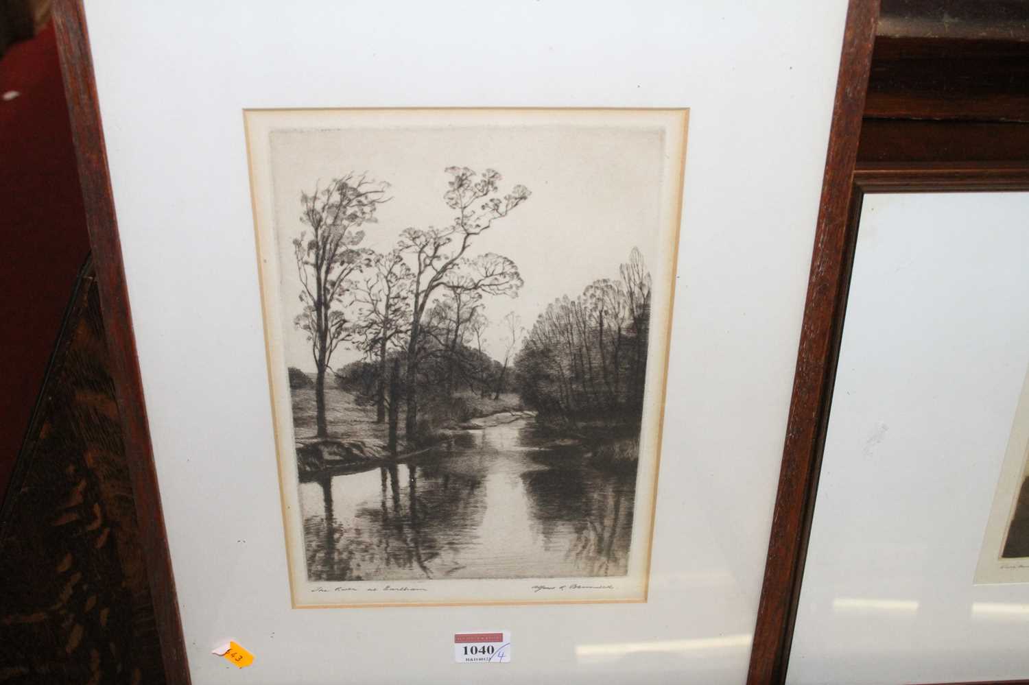 Alfred Blundell (1883-1968) - The river at Earlham, etching, signed and titled in pencil to the - Image 2 of 5