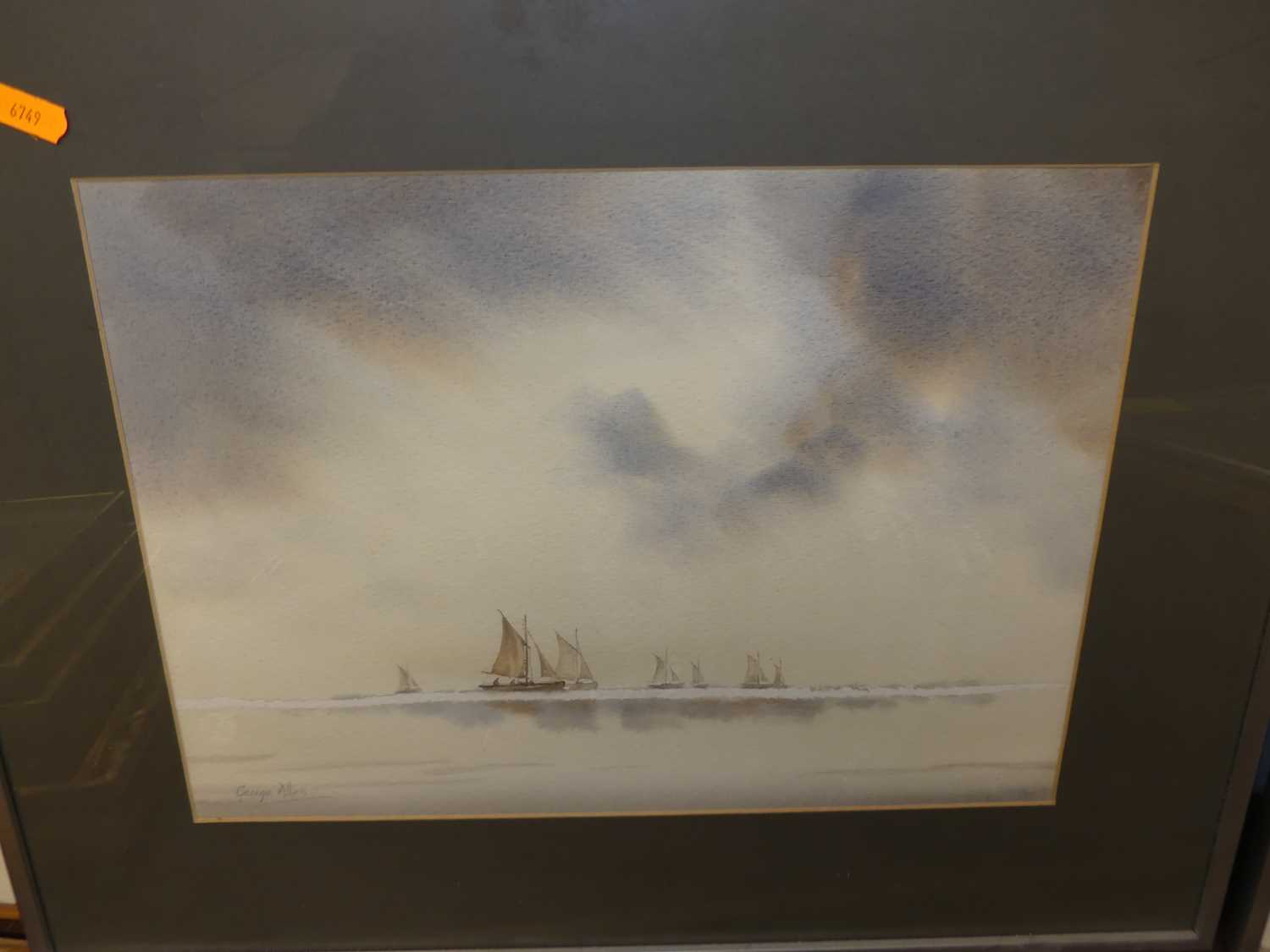 George Allen - Essex Bawleys Shrimping, watercolour, signed lower left, 27 x 37cm; and two others by - Image 6 of 7