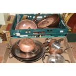 A collection of vintage copper cookwares