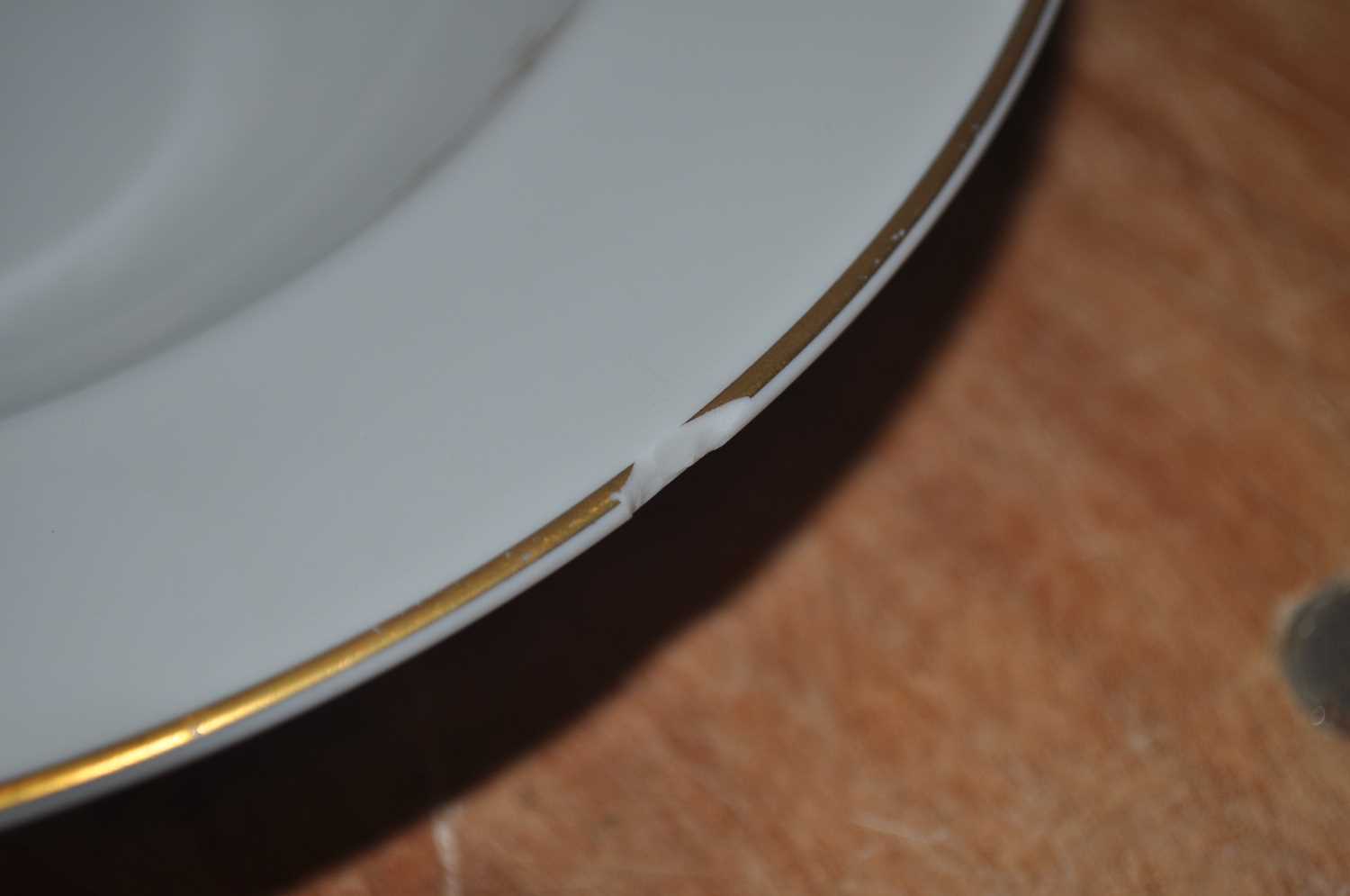 A Royal Doulton Citadel pattern porcelain dinner serviceAll worn used and dirty. One soup plate with - Image 3 of 7