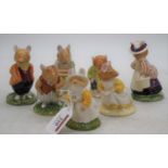 A collection of Royal Doulton Brambly Hedge figures, the largest h.9cm (7)Very small chip to one.