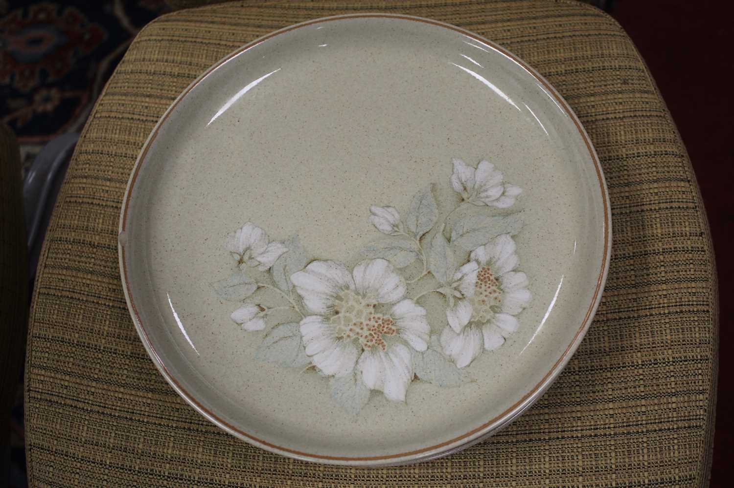 A Denby floral decorated stoneware part tea and dinner service17 dinner plates, one with chip to rim - Image 4 of 4
