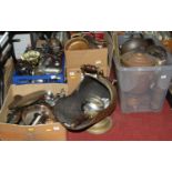 Four boxes of various metalware