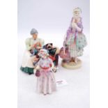 A Royal Doulton figure 'Phyllis', h.23cm; together with two others 'Wardrobe Mistress' and 'Cerise'