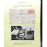 Australia, a cover to Glasgow with 2d scarlet postage stamp and over stamp "Posted on Bridge