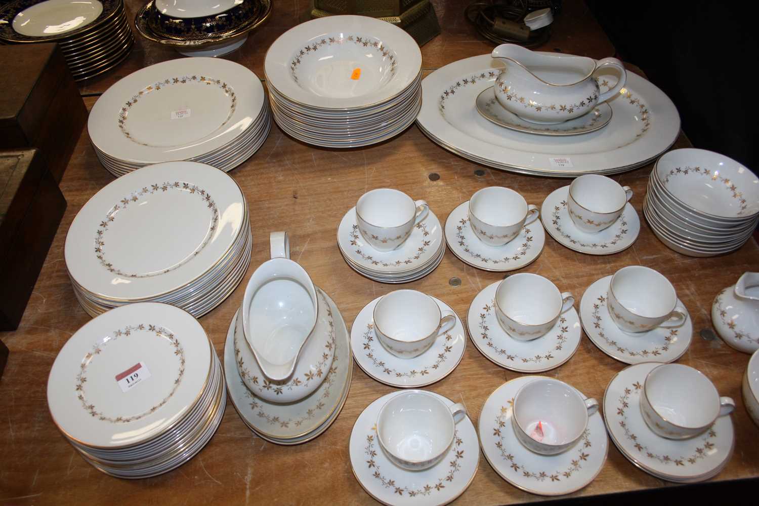 A Royal Doulton Citadel pattern porcelain dinner serviceAll worn used and dirty. One soup plate with