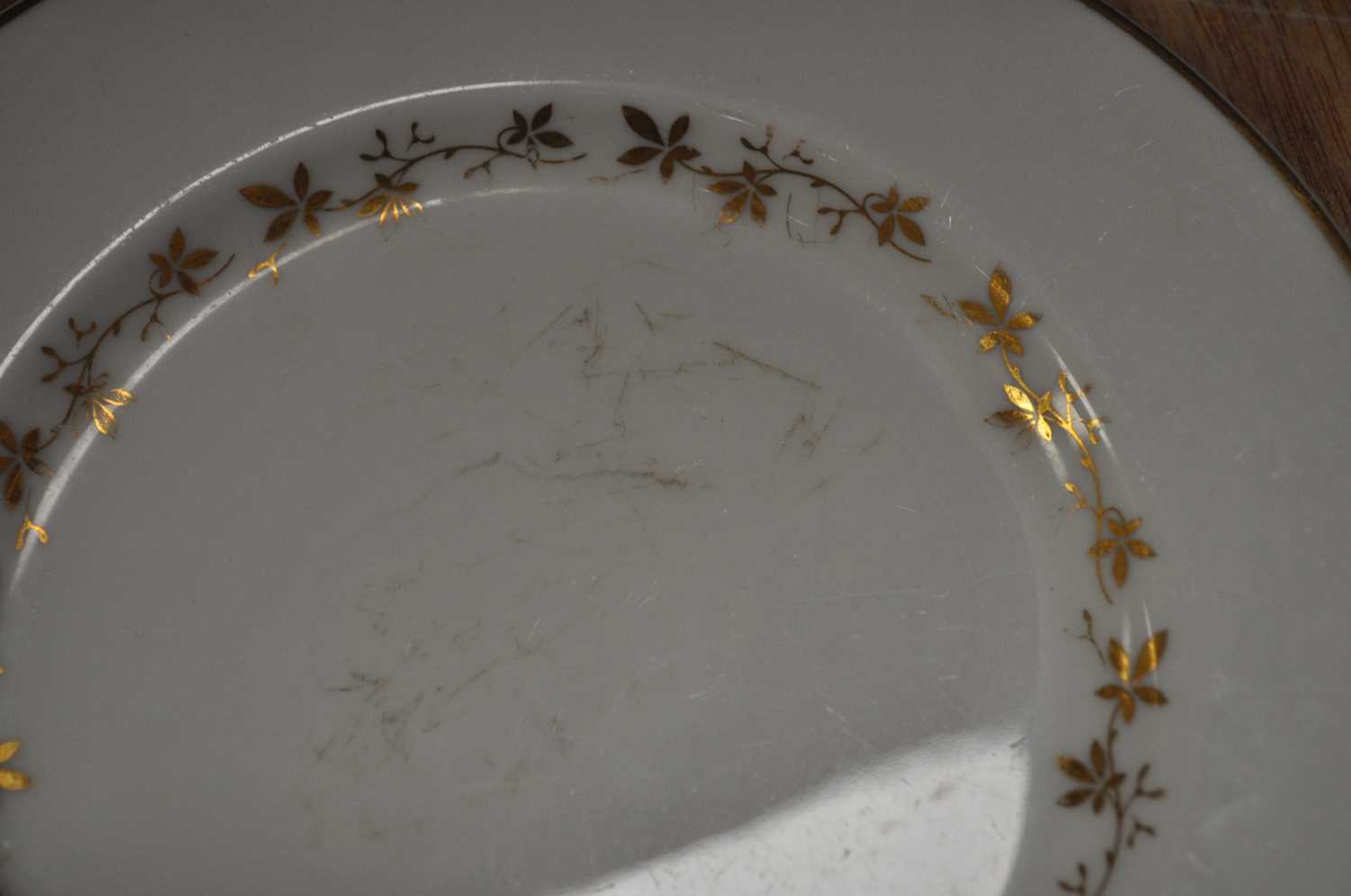 A Royal Doulton Citadel pattern porcelain dinner serviceAll worn used and dirty. One soup plate with - Image 4 of 7