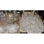 Three boxes of glassware to include decanters and drinking glasses