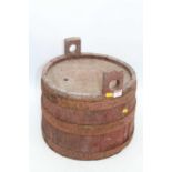 A vintage coopered oak bucket, h.36cm