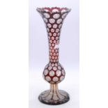 A 19th century Bohemian ruby overlaid glass vase, h.39cmIt is in a very grubby condition, has