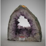 A polished amethyst section, h.19cm